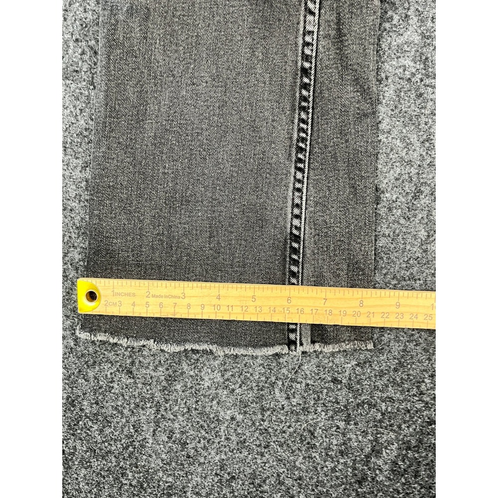 Zara Black Faded High Waisted Flare Jeans Button Fly Patch Pockets Size 2 - Picture 8 of 9